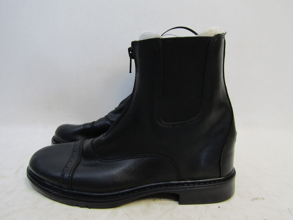 Tuff Rider Womens Size 7 M Black Leather Paddock Zip Ankle Fashion Boots Bootie